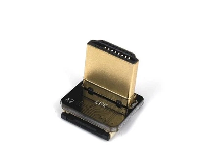 Штекер HDMI A2 под пайку угол 90 градусов разъем угловой Черный