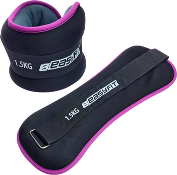 Обважнювачі EasyFit EF-1015-V 2 х 1.5 кг для ніг і рук Чорні з фіолетовим (56003365)