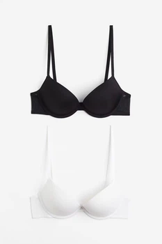 Бюстгальтеры женские H&M Super Push-up черный белый набор 2 шт 70В (1218367001)
