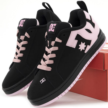 Кроссовки женские DC Court Graffik Black Pink / ДС Шуз черные с розовым 40