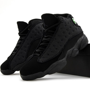 Кроссовки женские и мужские Ni Air Jord 13 Retro Black Cat / Най аир Джорд 13 черные высокие 40