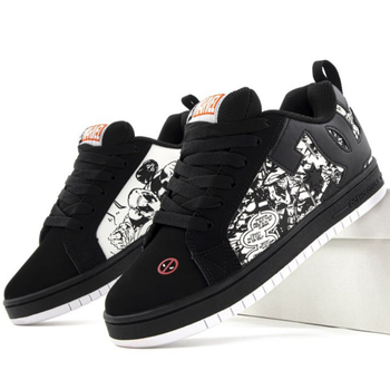 Кроссовки женские и мужские DC Shoes Court Graffik «Marvel / кроссовки ДС Шуз черные с белым 38
