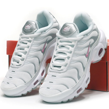 Кроссовки женские Ni Air Max TN Plus White Grey Pink / Най аир макс тн плюс белые с розовым 40