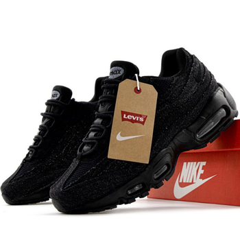 Кроссовки женские и мужские Levi's x Ni Air Max 95 Black / кроссовки Левис х Най Аір Макс 95 черные 38
