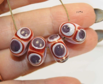 Набор стеклянных бусин 16*8мм отв:5мм № 7418 ISTA Lampwork