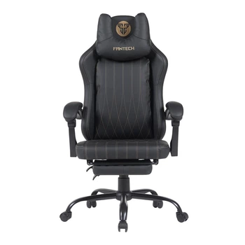 Fantech GC193 - кресло для геймера, эргономичное, ПВХ-кожа, до 130 кг, наклон до 130°, подголовник, поясничная опора, подножка, 17 к