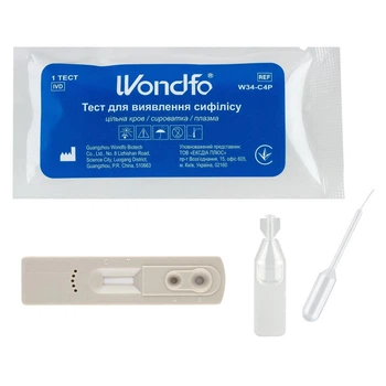 Тест для выявления сифилиса WONDFO W34-C4P, быстрый тест, 25 тестов