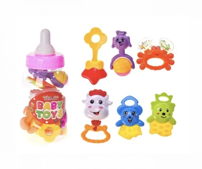 Набор погремушек в колбе, (розовый) huan le xing toys 997-63C
