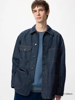 Джинсовая куртка мужская Uniqlo 250305543 L Синяя (1161681089)