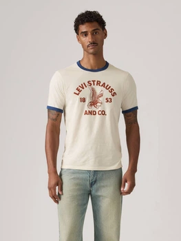 Футболка бавовняна довга чоловіча Levi`s 784449808 2XL Молочна (1161589847)