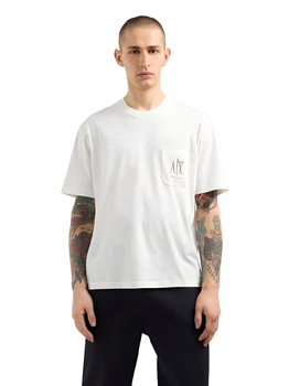 Футболка бавовняна довга чоловіча Armani Exchange 904744743 XL Молочна (1161624681)