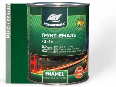 Ґрунт-емаль 3 в 1 Корабельна 0,9 кг Зелена