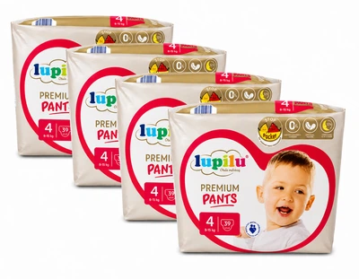 Підгузки-трусики Lupilu Premium Pants Розмір 4 (8-15 кг) 156 шт набір 4 упаковки по 39 шт