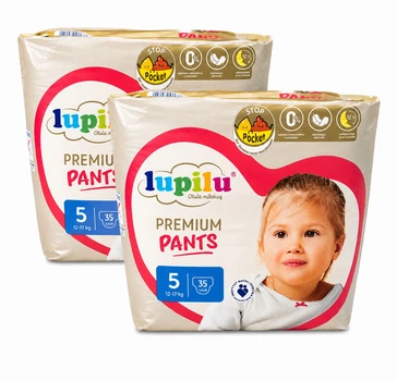 Підгузки-трусики Lupilu Premium Pants Розмір 5 (12-17 кг) 70 шт набір 2 упаковки по 35 шт