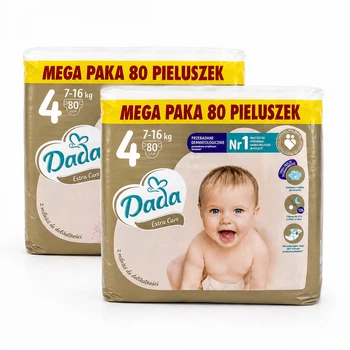 Підгузки памперси Dada Extra Care Mega Розмір 4 (7-16 кг) 160 шт набір 2 упаковки по 80 шт