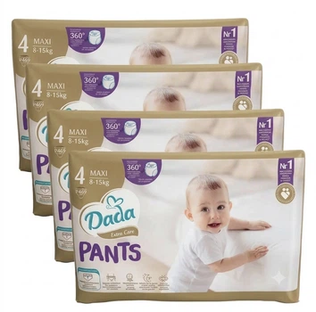 Підгузки-трусики Dada Pants Розмір 4 (8-15 кг) 184 шт набір 4 упаковки по 46 шт