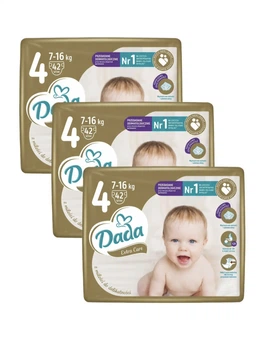 Підгузки памперси Dada Extra Care Розмір 4 (7-16 кг) 126 шт набір 3 упаковки по 42 шт