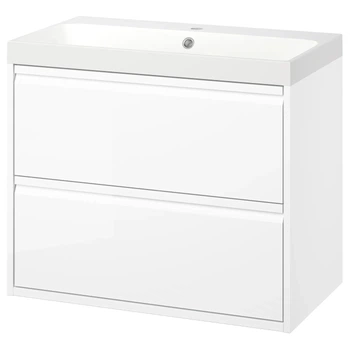 Умивальник і шафка з ящиками ІКЕА ÄNGSJÖN / BACKSJÖN 80x48x69 см (s79629446)