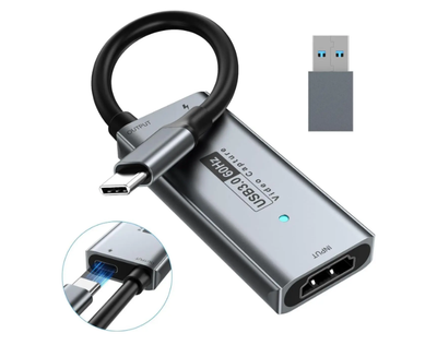 Карта видеозахвата Newhope USB 3.0 HDMI на USB-C 4K 30Hz, Full HD 1080P 60Hz, Capture Card для стриминга и записи игр