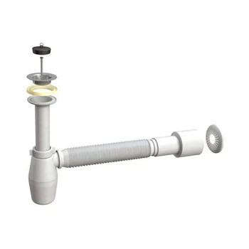 Сифон для умывальника Aqua Factory 3426UA54GR с гофрой 40/50 мм
