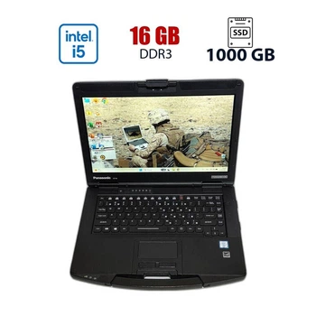 Защищенный ноутбук Panasonic Toughbook CF-54 / 14" (1920x1080) TN / Intel Core i5-6300U (2 (4) ядер по 2.40 - 3 GHz) / 16 GB DDR3 / 1000 GB SSD / Intel HD Graphics 520 / WebCam б/у