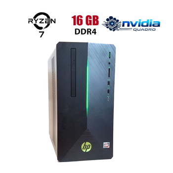 Игровой ПК HP Pavilion 690-0067C Tower / AMD Ryzen 7 1700 (8 (16) ядра по 3.0 - 3.7 GHz) / 16 GB DDR4 / 512 GB SSD / nVidia Quadro M2000, 4 GB GDDR5, 128-bit / Win 10 Lic б/у