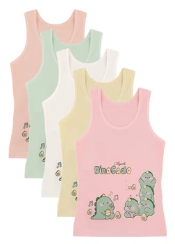 Майка для девочки на широкой бретельке 5 шт. Donella 4971PB64 2/3 года 98-104см Ассорти