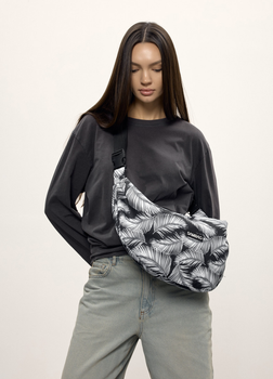 Жіноча сумка Sambag HOBO Bag-glove з внутрішніми кишенями та утепленими боковими кишенями з тканини з принтом "Palm"