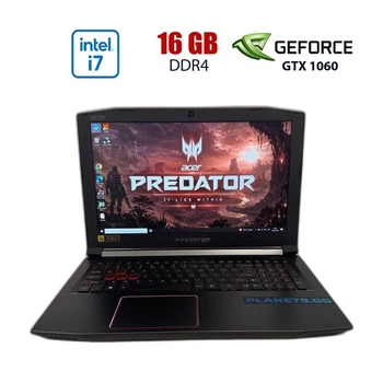 Игровой ноутбук Acer Predator Helios 300 G3-571 / 15.6" (1920x1080) IPS / Intel Core i7-7700HQ (4 (8) ядер по 2.80 - 3.8 GHz) / 16 GB DDR4 / 128 GB SSD + 1000 GB HDD / nVidia GeForce GTX 1060, 6 GB GDDR5, 192-bit / WebCam б/у