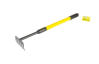Грабли садовые MASTERTOOL 5 зубьев с телескопической металлической ручкой 640-910 мм 14-6178