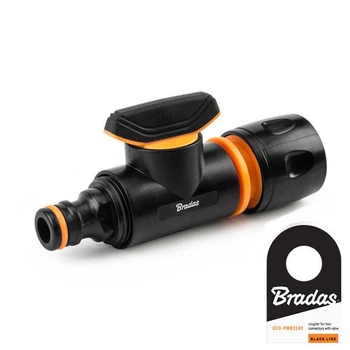 Кран с подключением и быстроразъемным коннектором, BLACK LINE, Bradas (ECO-PWB2241)