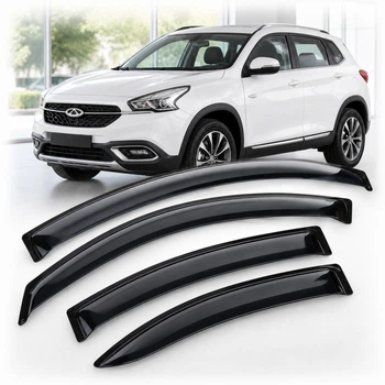 Дефлектори вікон вітровики для Chery Tiggo 7 2019 Скотч 3M (AMC21919) Acrylic 4 шт
