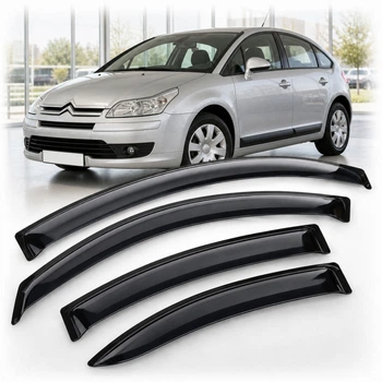 Дефлектори вікон вітровики для Citroen C4 I Hb 5d 2004 Скотч 3M (AMC40304) Acrylic 4 шт