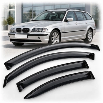Дефлектори вікон вітровики для BMW 3 Wagon (E46) 1998-2005 Скотч 3M (AMB21199) Acrylic 4 шт