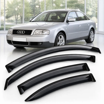 Дефлектори вікон вітровики для Audi A6 Sd 1997-2004 Скотч 3M (AMA11597) Acrylic 4 шт