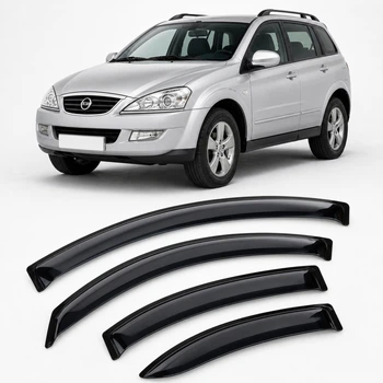 Дефлектори вікон вітровики для Ssang Yong Kyron 2006 Скотч 3M (AMS30106) Acrylic 4 шт