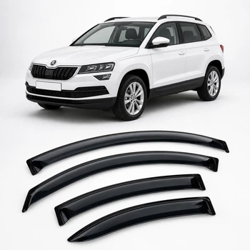Дефлектори вікон вітровики для Skoda Karoq 5d 2020 Скотч 3M (AMS22620) Acrylic 4 шт