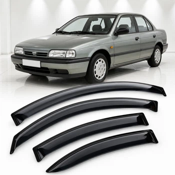 Дефлектори вікон вітровики для Nissan Primera Sd (P10) 1990-1996 Скотч 3M (AMN13211) Acrylic 4 шт