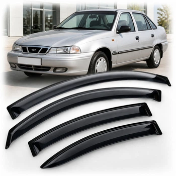 Дефлектори вікон вітровики для Daewoo Nexia Sd 1995 2008 Скотч 3M (AMD10295) Acrylic 4 шт