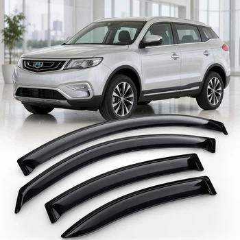 Дефлектори вікон вітровики для Geely Atlas 2018 Скотч 3M (AMG11018) Acrylic 4 шт