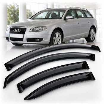 Дефлектори вікон вітровики для Audi A6 Avant 2005-2011 Скотч 3M (AMA12705) Acrylic 4 шт