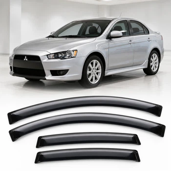 Дефлектори вікон вітровики для Mitsubishi Lancer 2007 Скотч 3M (AMM40707) Acrylic 4 шт
