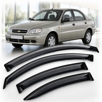 Дефлектори вікон вітровики для Chevrolet Lanos 2005 Скотч 3M (AMC30905) Acrylic 4 шт
