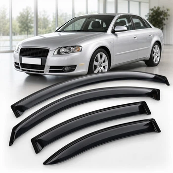 Дефлектори вікон вітровики для Audi A4 Sd 2008 Скотч 3M (AMA10208) Acrylic 4 шт