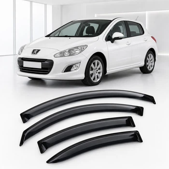 Дефлектори вікон вітровики для Peugeot 308 Hb 5d 2008-2013 Скотч 3M (AMP10508) Acrylic 4 шт