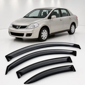Дефлектори вікон вітровики для Nissan Tiida Sd (C11) 2004 Скотч 3M (AMN11604) Acrylic 4 шт