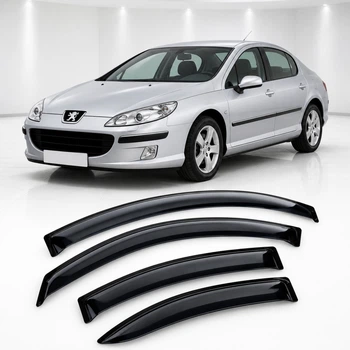 Дефлектори вікон вітровики для Peugeot 407 sd 2004 Скотч 3M (AMP10804) Acrylic 4 шт