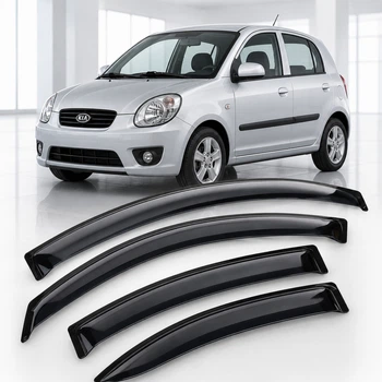 Дефлектори вікон вітровики для KIA Picanto 2003-2005 Скотч 3M (AMK10803) Acrylic 4 шт