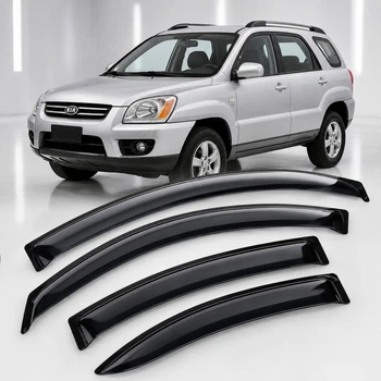 Дефлектори вікон вітровики для KIA Sportage II 2004-2010 Скотч 3M (AMK11504) Acrylic 4 шт