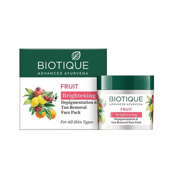 Биотик Фрукты Отбеливающая, антипигментная маска, 75г, Biotique Fruit Brightening Tan Removal Face Pack